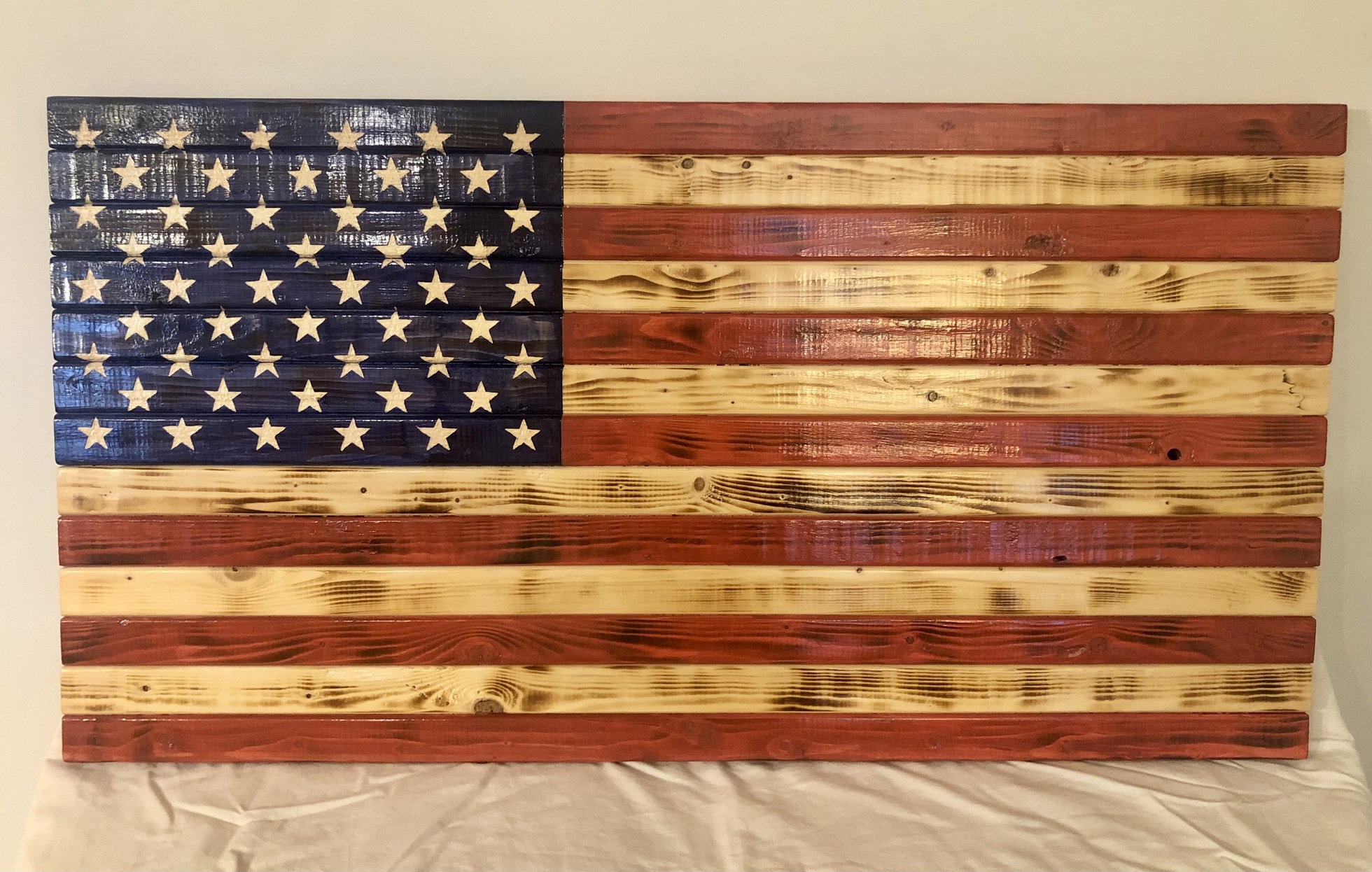 Handmade Wooden American Flag - Golf FORE CHDs Silent Auction